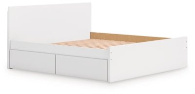 Onita King Panel Platform Bed with Storage - White Storage Bed modern furniture Contempo Furniture