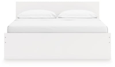 Onita King Panel Platform Bed with Storage - White Storage Bed modern furniture Contempo Furniture