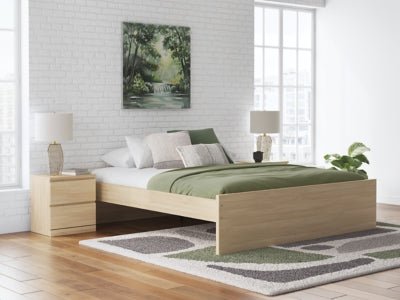 Onita King Platform Bed - Light Brown Platform Bed modern furniture Contempo Furniture