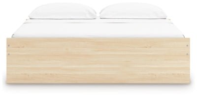 Onita King Platform Bed with 1 Side Storage - Light Brown Storage Bed modern furniture Contempo Furniture