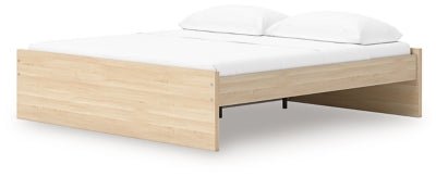 Onita King Platform Bed with 1 Side Storage - Light Brown Storage Bed modern furniture Contempo Furniture