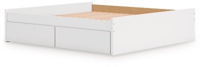Onita King Platform Bed with 1 Side Storage - White Storage Bed modern furniture Contempo Furniture