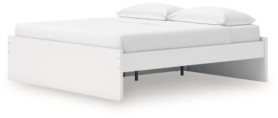 Onita King Platform Bed with 1 Side Storage - White Storage Bed modern furniture Contempo Furniture