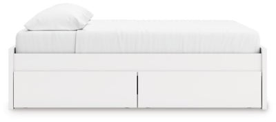 Onita King Platform Bed with 1 Side Storage - White Storage Bed modern furniture Contempo Furniture