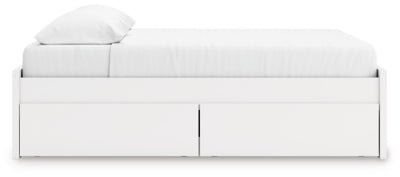 Onita King Platform Bed with 1 Side Storage - White Storage Bed modern furniture Contempo Furniture