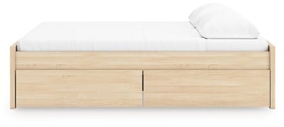 Onita King Platform Bed with 2 Side Storage - Light Brown Storage Bed modern furniture Contempo Furniture