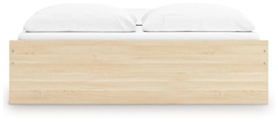 Onita King Platform Bed with 2 Side Storage - Light Brown Storage Bed modern furniture Contempo Furniture