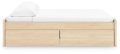 Onita King Platform Bed with 2 Side Storage - Light Brown Storage Bed modern furniture Contempo Furniture