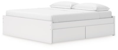 Onita King Platform Bed with 2 Side Storage - White Storage Bed modern furniture Contempo Furniture