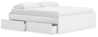Onita King Platform Bed with 2 Side Storage - White Storage Bed modern furniture Contempo Furniture