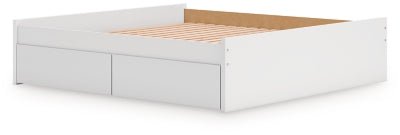 Onita King Platform Bed with 2 Side Storage - White Storage Bed modern furniture Contempo Furniture