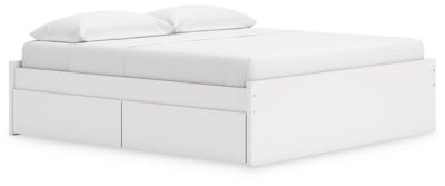 Onita King Platform Bed with 2 Side Storage - White Storage Bed modern furniture Contempo Furniture