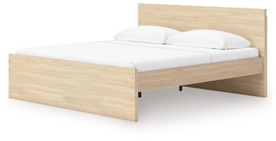 Onita Queen Panel Platform Bed - Light Brown Panel Bed modern furniture Contempo Furniture