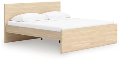 Onita Queen Panel Platform Bed - Light Brown Panel Bed modern furniture Contempo Furniture