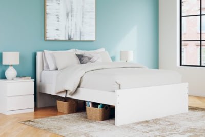 Onita Queen Panel Platform Bed - White Panel Bed modern furniture Contempo Furniture