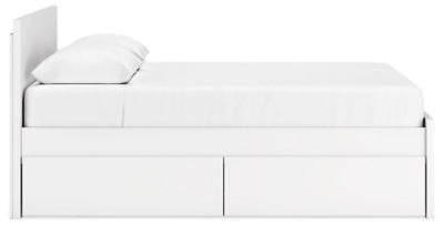 Onita Queen Panel Platform Bed with 1 Side Storage - White Storage Bed modern furniture Contempo Furniture
