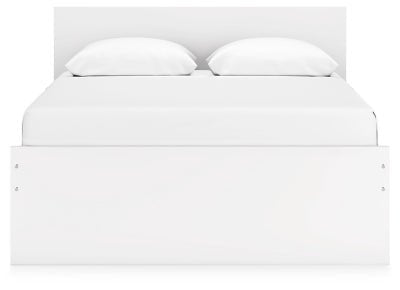 Onita Queen Panel Platform Bed with 1 Side Storage - White Storage Bed modern furniture Contempo Furniture