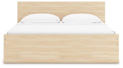 Onita Queen Panel Platform Bed with 2 Side Storage - Light Brown Storage Bed modern furniture Contempo Furniture