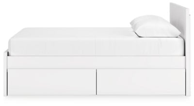 Onita Queen Panel Platform Bed with 2 Side Storage - White Storage Bed modern furniture Contempo Furniture