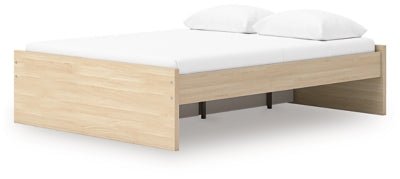 Onita Queen Platform Bed with 1 Side Storage - Light Brown Storage Bed modern furniture Contempo Furniture