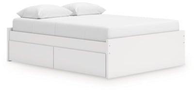 Onita Queen Platform Bed with 1 Side Storage - White Storage Bed modern furniture Contempo Furniture