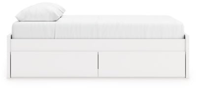 Onita Queen Platform Bed with 1 Side Storage - White Storage Bed modern furniture Contempo Furniture