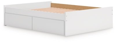 Onita Queen Platform Bed with 1 Side Storage - White Storage Bed modern furniture Contempo Furniture