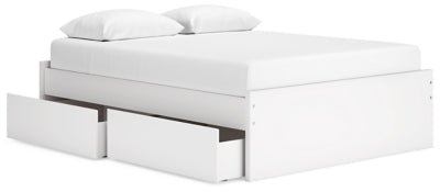 Onita Queen Platform Bed with 2 Side Storage - White Storage Bed modern furniture Contempo Furniture