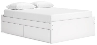 Onita Queen Platform Bed with 2 Side Storage - White Storage Bed modern furniture Contempo Furniture