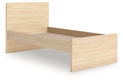 Onita Twin Panel Platform Bed - Light Brown Panel Bed modern furniture Contempo Furniture