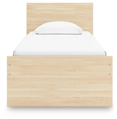 Onita Twin Panel Platform Bed - Light Brown Panel Bed modern furniture Contempo Furniture
