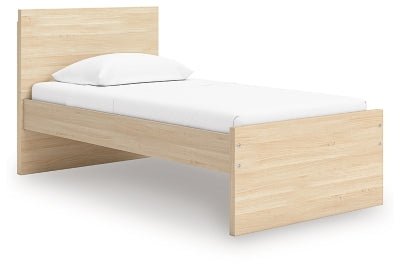 Onita Twin Panel Platform Bed - Light Brown Panel Bed modern furniture Contempo Furniture