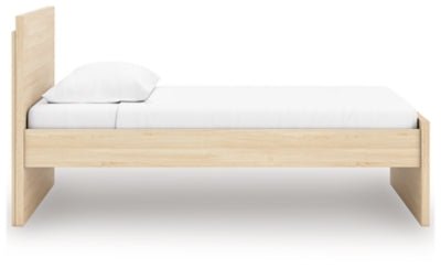 Onita Twin Panel Platform Bed - Light Brown Panel Bed modern furniture Contempo Furniture