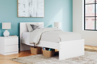 Onita Twin Panel Platform Bed - White Panel Bed modern furniture Contempo Furniture