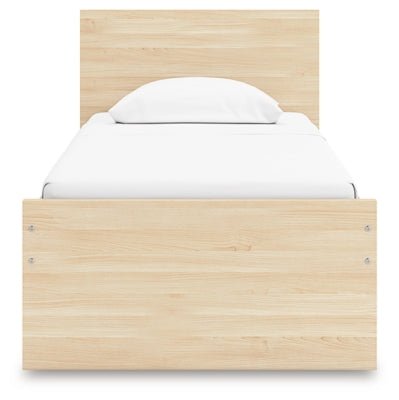 Onita Twin Panel Platform Bed with 1 Side Storage - Light Brown Storage Bed modern furniture Contempo Furniture