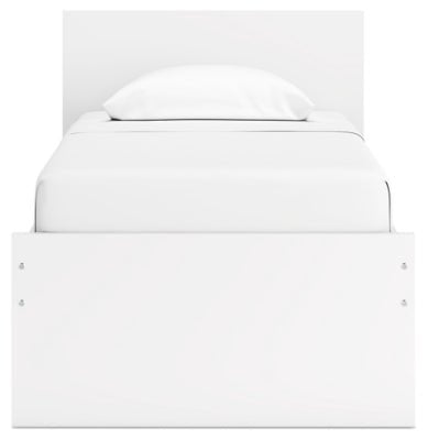 Onita Twin Panel Platform Bed with 1 Side Storage - White Storage Bed modern furniture Contempo Furniture