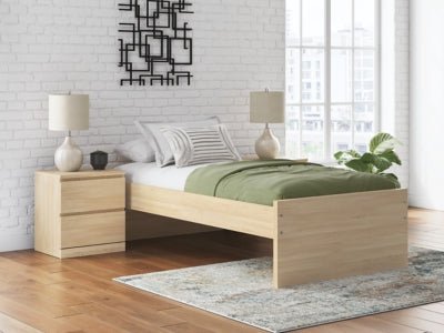 Onita Twin Platform Bed - Light Brown Platform Bed modern furniture Contempo Furniture