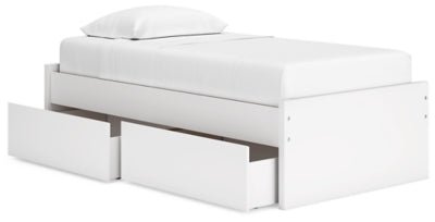 Onita Twin Platform Bed - White Platform Bed modern furniture Contempo Furniture