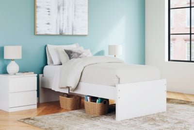 Onita Twin Platform Bed - White Platform Bed modern furniture Contempo Furniture