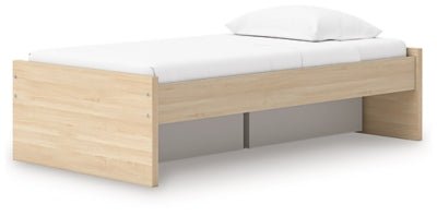 Onita Twin Platform Bed with 1 Side Storage - Light Brown Storage Bed modern furniture Contempo Furniture