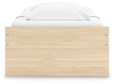 Onita Twin Platform Bed with 1 Side Storage - Light Brown Storage Bed modern furniture Contempo Furniture