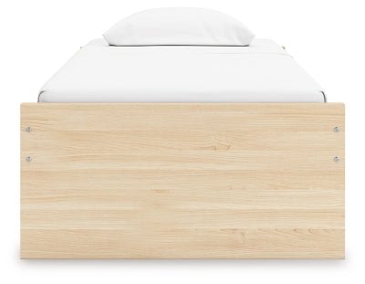 Onita Twin Platform Bed with 1 Side Storage - Light Brown Storage Bed modern furniture Contempo Furniture
