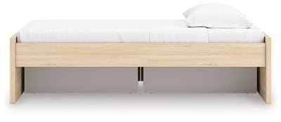 Onita Twin Platform Bed with 1 Side Storage - Light Brown Storage Bed modern furniture Contempo Furniture