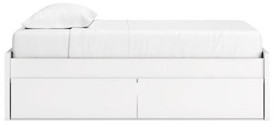 Onita Twin Platform Bed with 1 Side Storage - White Storage Bed modern furniture Contempo Furniture
