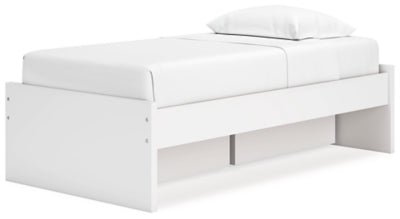Onita Twin Platform Bed with 1 Side Storage - White Storage Bed modern furniture Contempo Furniture