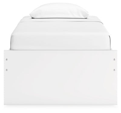 Onita Twin Platform Bed with 1 Side Storage - White Storage Bed modern furniture Contempo Furniture