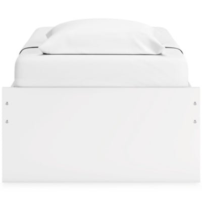 Onita Twin Platform Bed with 1 Side Storage - White Storage Bed modern furniture Contempo Furniture