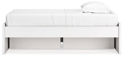 Onita Twin Platform Bed with 1 Side Storage - White Storage Bed modern furniture Contempo Furniture