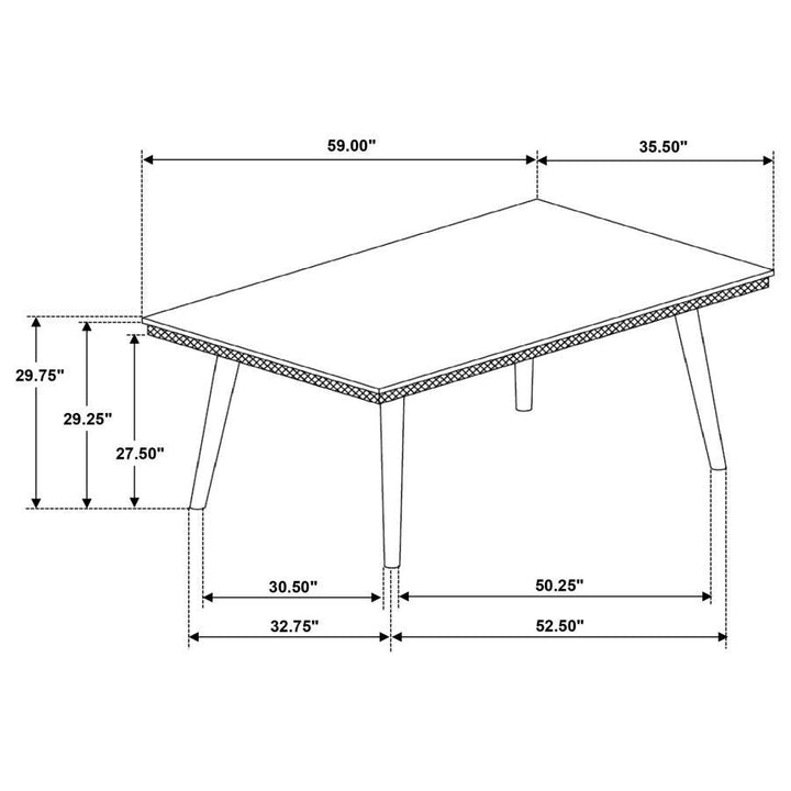Onslow - Rectangular Wood Dining Table - Dark Brown Dining Table modern furniture Contempo Furniture