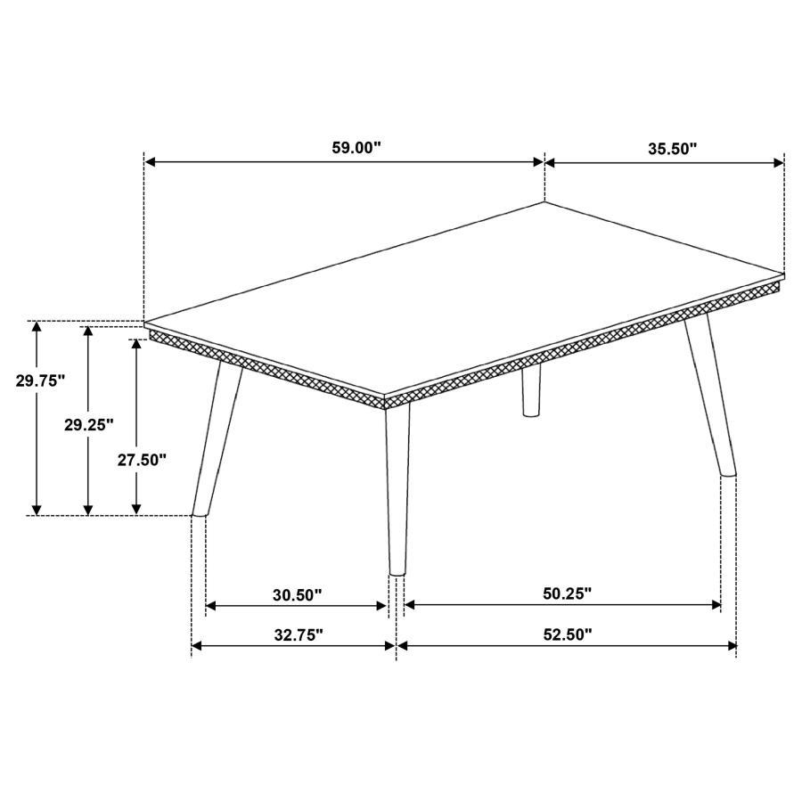 Onslow - Rectangular Wood Dining Table - Dark Brown Dining Table modern furniture Contempo Furniture